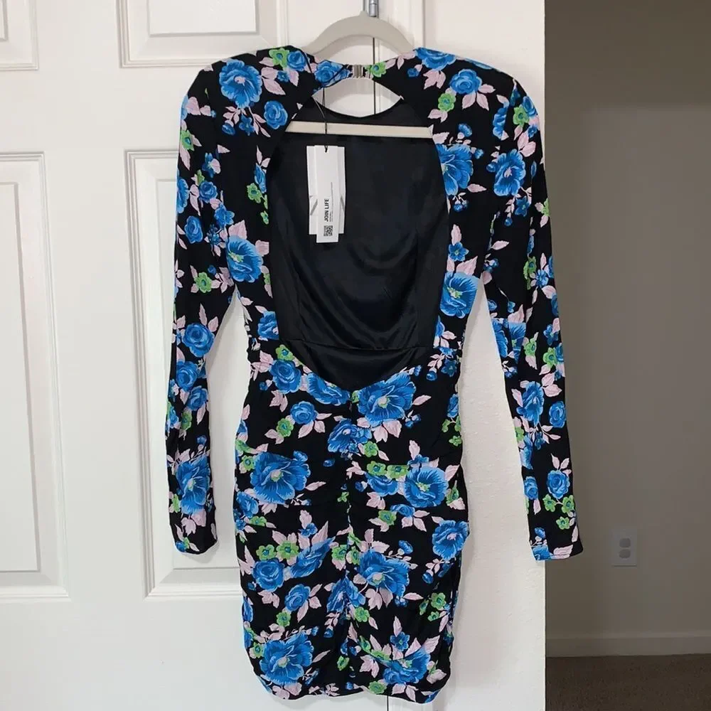 ZARA Floral Cutout Mini Dress NWT